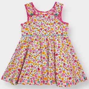 Sz 8 Wildflowers Bright Eyed Peplum top pink and yellow floral tunic